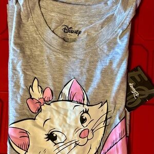 NWT Disney Marie kitty cat Gray with pink bow large T-Shirt